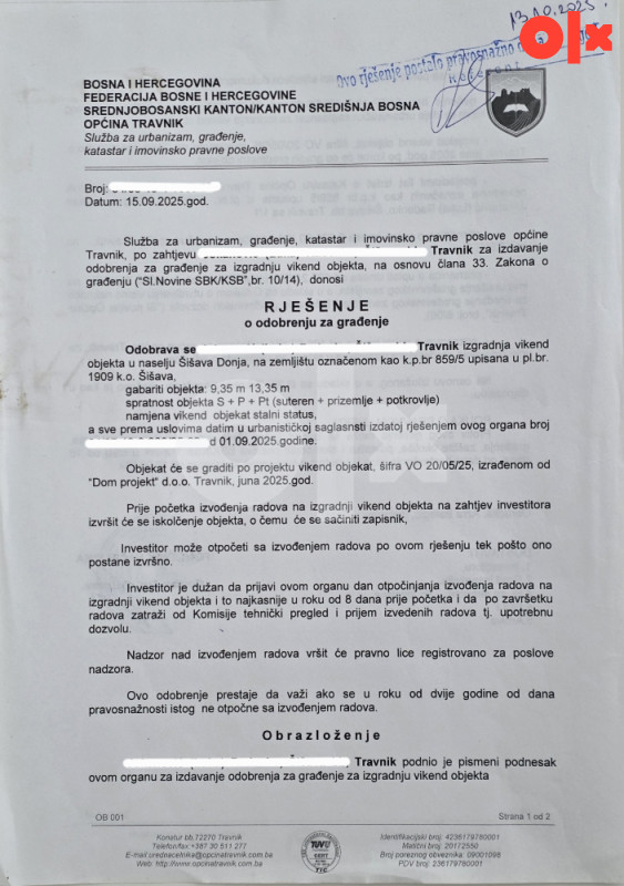 Zemljište Plac Babanovac Vlašić 2