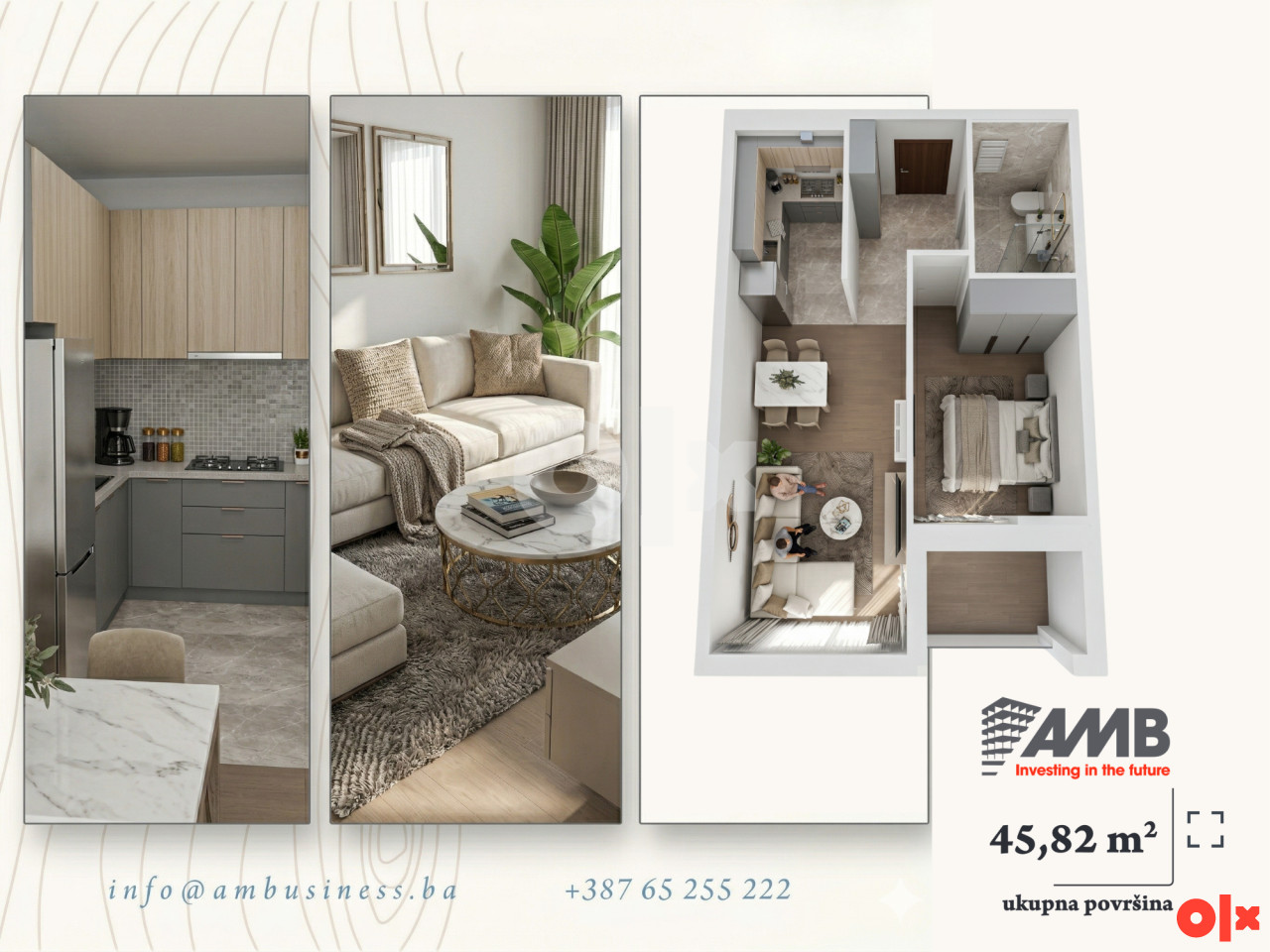 Prodaja dvosobnog stana u izgradnji 45,82 m2 Vrbas RESIDENCE