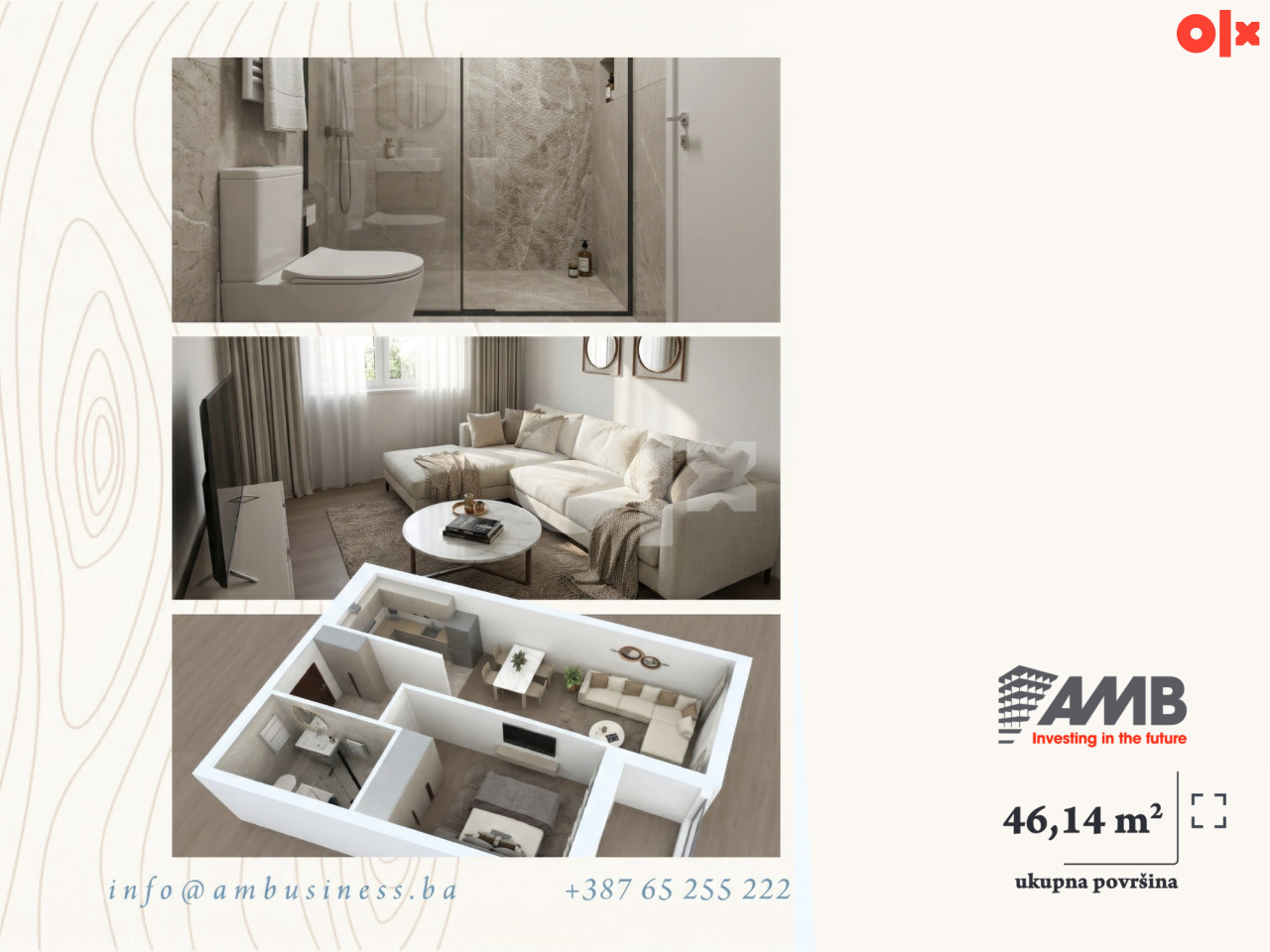 Prodaja dvosobnog stana u izgradnji 46,14 m2 Vrbas RESIDENCE