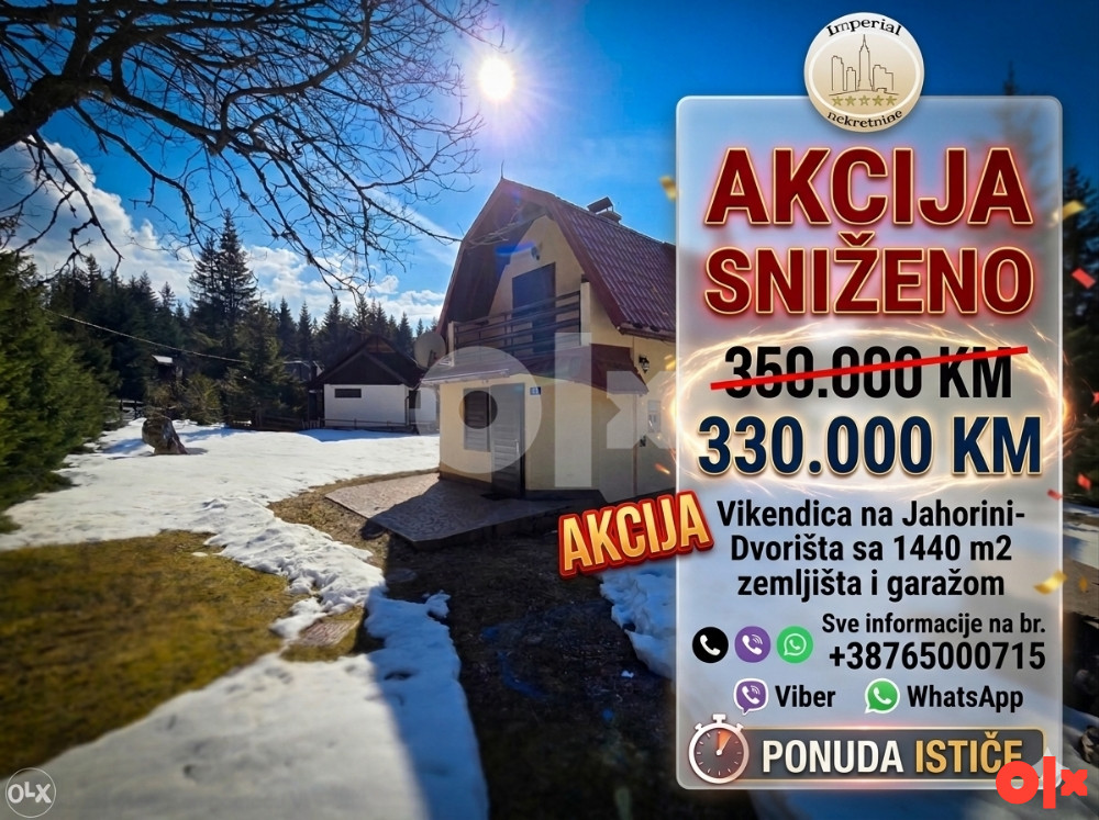 Vikendica, kuća, Dvorišta, Jahorina, 120m2, 1440 okućnica, garaža