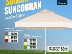 Suncobran Suman 200x200 cm