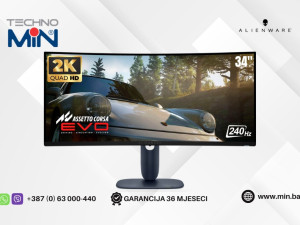 Gaming Monitor Alienware 34" Curved QD-OLED, UW-QHD, 240Hz