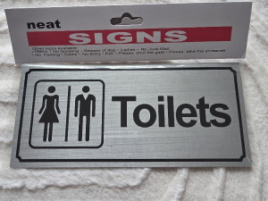 Natpis TOILETS 9X20 cm ljepljivi NOVO