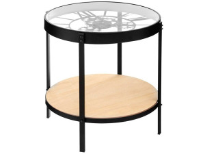 Atmosphera Meca Bočni sto sa satom u Industrijskom stilu