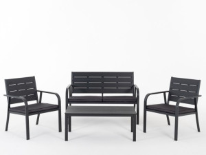 GARNITURA VRTNA SAHARA 4/1 SA JASTUCIMA ANTRACIT