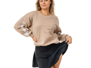 Ženski oversize duks Logo - bež - S