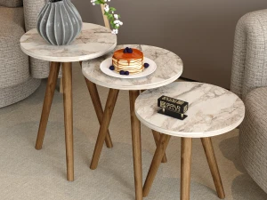 Set klub stolića 3/1 Falez 10 boja Bijeli Mermer