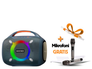 Pijenosni bluetooh karaoke zvučnik sa dva UHF mikrofona 44422