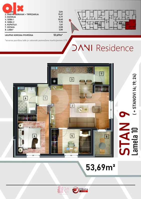 Stan Istočno Sarajevo 54m2 3