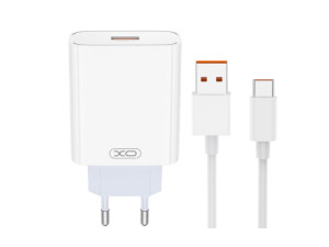 Kucni punjac XO L164 USB-C 120W fast White + Type-C kabal