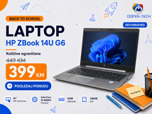 Laptop HP ZBook 14U G6; i5-8365u; 256GB 16GB; 14" Touch DOPER B2S