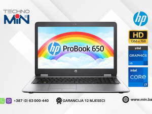 HP ProBook 650 G2 - 15.6" HD Intel Core i7-6820HQ, 8GB RAM, 240GB