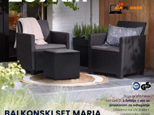 Balkonski set-KETER Marie B+S Vigo Siva CU 272902 ratan