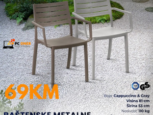Keter metalna stolica Cappuccino  ili siva