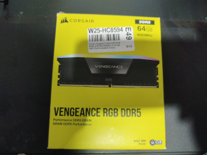 CORSAIR VENGEANCE RGB 64GB DDR5 (2x32GB) 6000MHz CL30