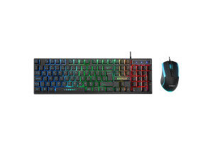 Everest KM-198 tastatura + miš combo crna sa rainbow pozadinskim
