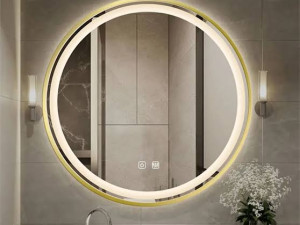 OGLEDALO LED SA GRIJAČEM FI80 ZLATNO 251005