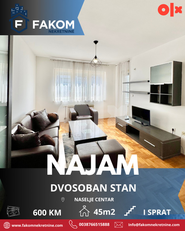 Iznajmljuje se dvosoban stan, kod Venecija mosta