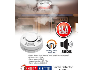 Detektor dima 220VAC + 9VDC bijeli AURIS 087-002-0001