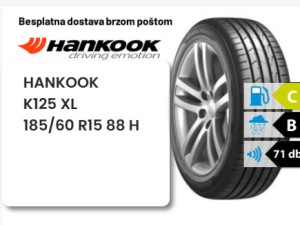 185/60 R 15 88H XL HANKOOK K125