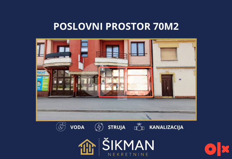 Poslovni prostor Prijedor 70m2, centar