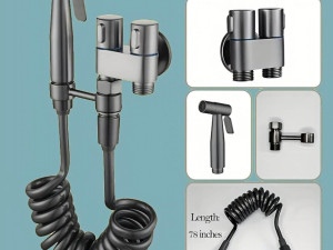 Tuš nastavak ručica higijenska sa crijevom - antracit siva