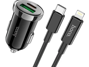 HOCO Z44 car charger USB+Type-C outlet 15W PD fast charger 3.0 +