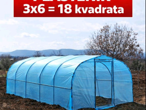 Plastenik 6x3x2 nov ,metalni sa najlonom