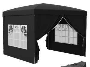 Šator/ gazebo 3x3 m, brzo sklopivi sa torbom, crna boja