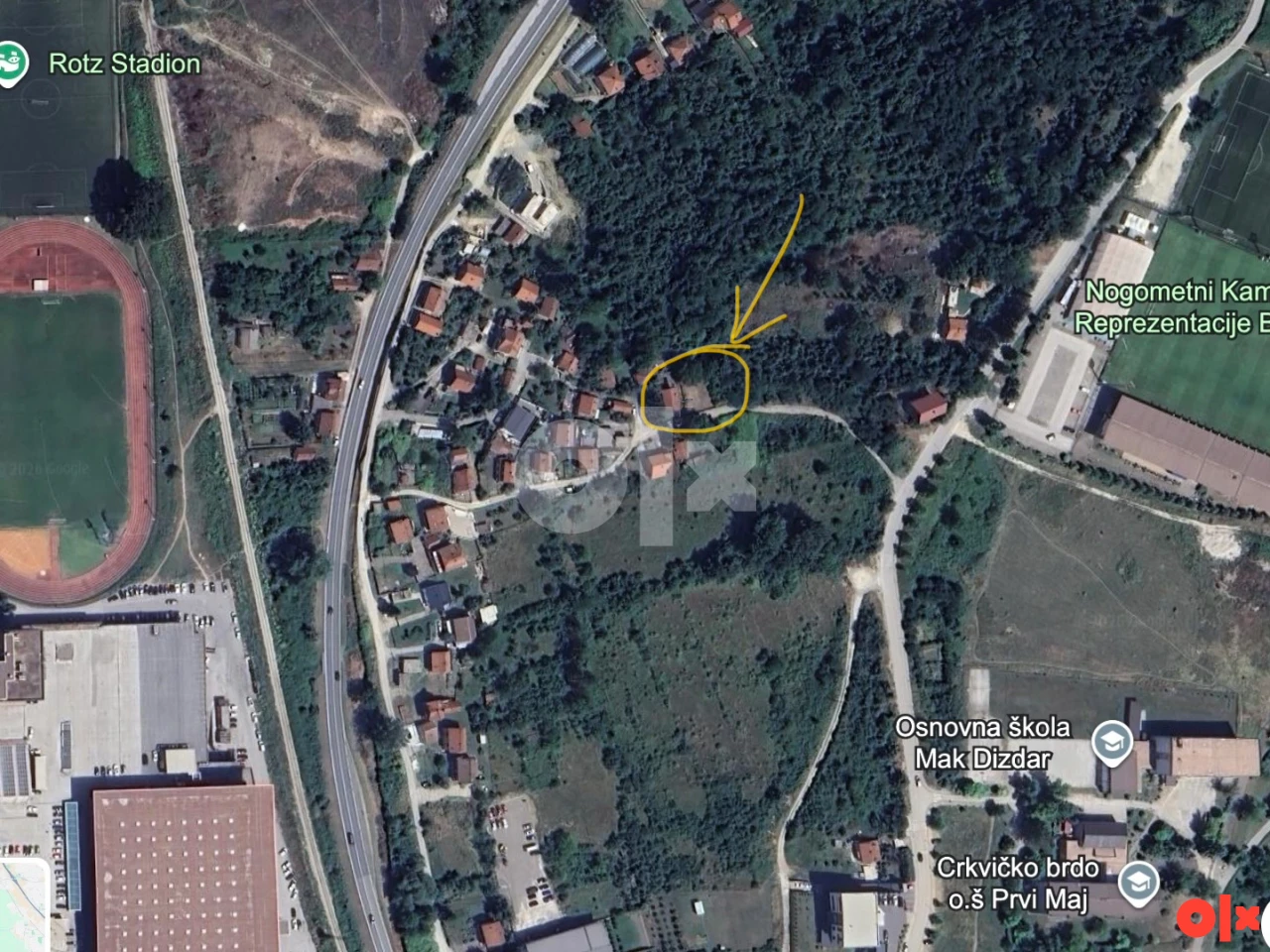 Zemljište Zenica 700m2 i kuća, GRADSKA ZONA, LOKACIJA