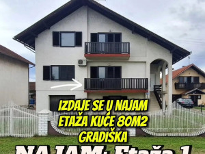 Kuća (prva etaža) u najam 80 m2-Gradiška