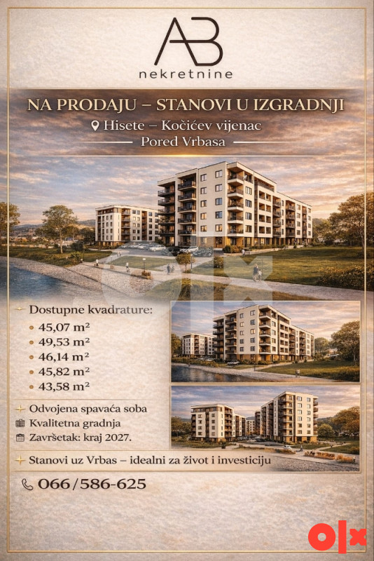 Stanovi 43 m2 - 68 m2 Kočićev vijenac/Hisete, Banja Luka 2