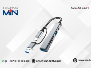 Gigatech GH400 USB Multiport Hub USB-A + USB-C na USB 3.0 TF SD