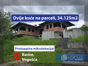 LOCUS: Dvije kuće na parceli 34.125m2, Barice, Vogošća
