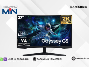 Gaming Monitor Samsung Odyssey G5 G55C 32" VA Curved QHD, 165Hz