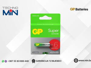 GP Super Alkaline AAA LR03-SBV6 GPPCA24AS537 1.5V 6/1 Baterije