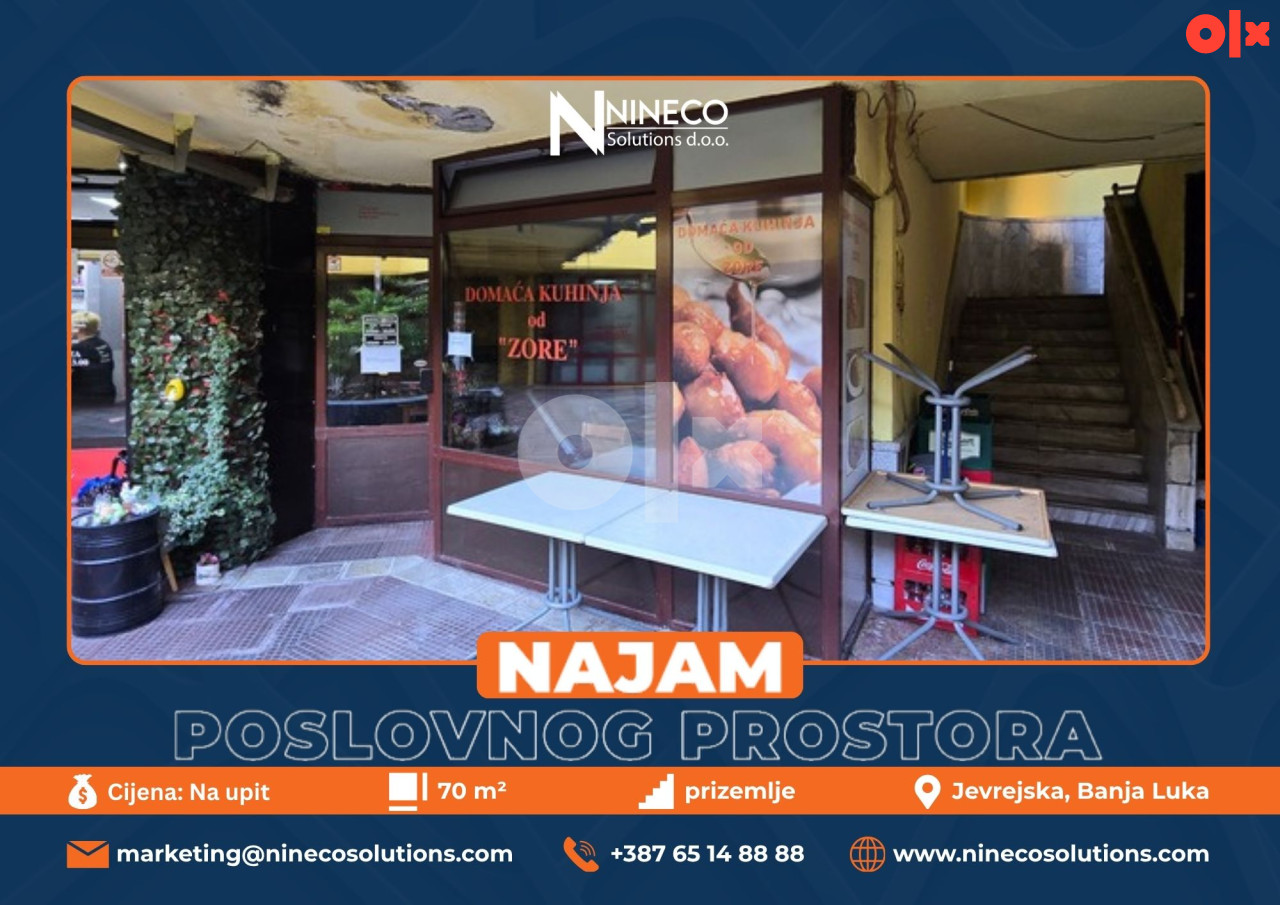 POSLOVNI PROSTOR - CENTAR - BANJA LUKA - 70 m2