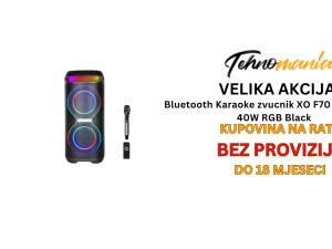 Bluetooth Karaoke zvucnik XO F70 AC+DC 6,5 40W RGB Black