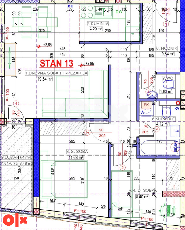 Trosoban stan Istočno Sarajevo 63 m2 15