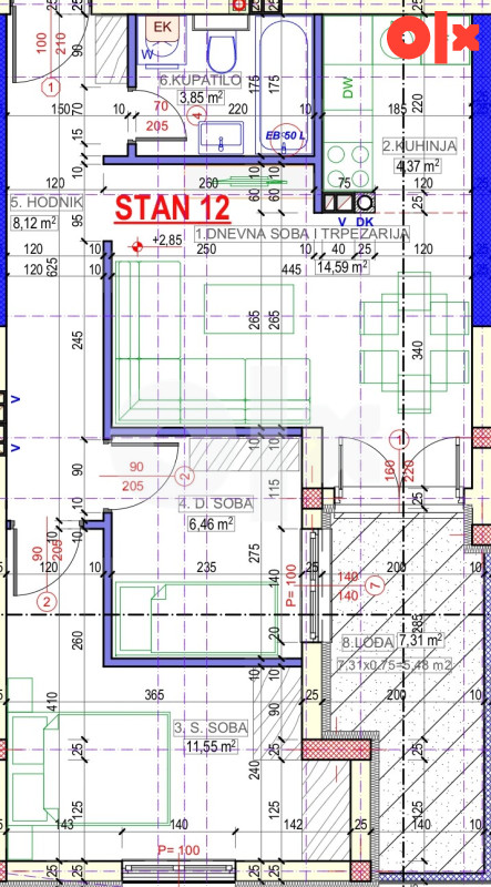 Trosoban stan Istočno Sarajevo 54 m2 15