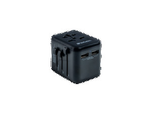 Putni adapter Verbatim, univerzalni, 2x USB-A, UTA-01