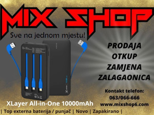 All-in-One PowerBank prijenosni punjač 10000mAh Usb C 10000 mAh