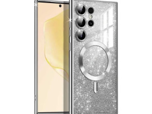 MagSafe glitter maskica Samsung A17 Silver
