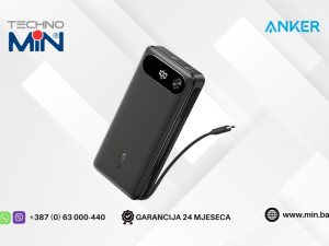 Anker Power Bank 20000mAh 87W Built-In USB-C Cable A1383H11, Crni