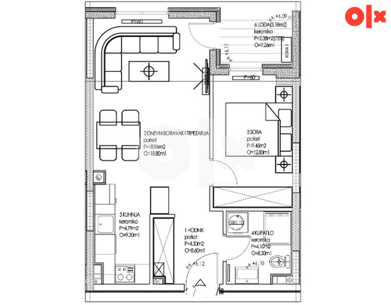 Dvosoban stan 42m2 Banja Luka u blizini Gimnazije 2