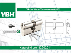 Cilindar za vrata 50mm/55mm greenteQ SKG2