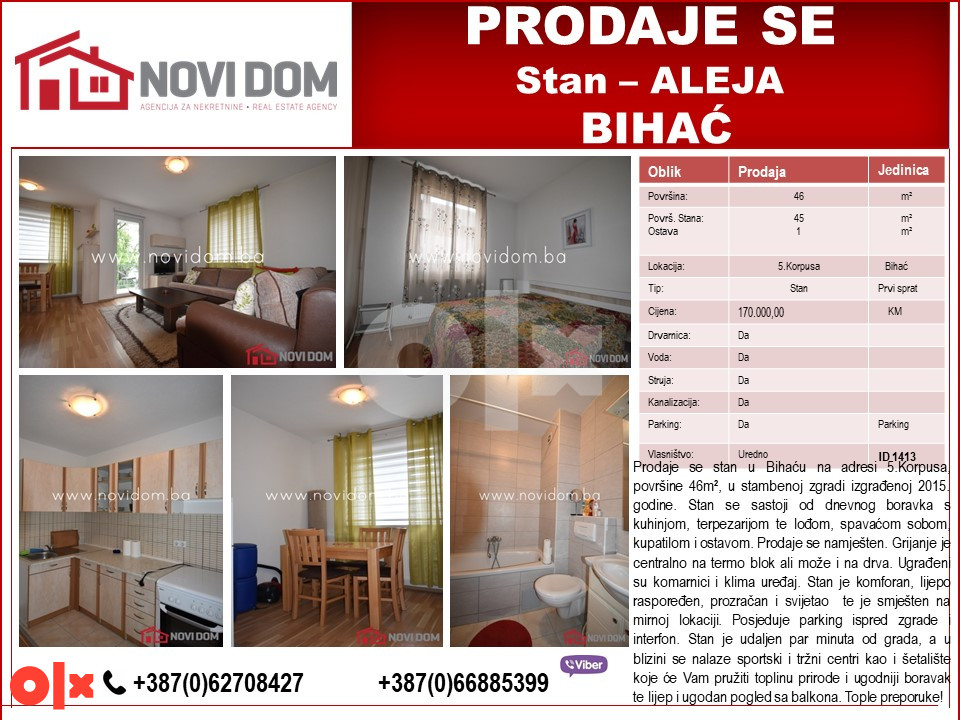 PRODAJE SE - Stan - 5. Korpusa - BIHAĆ