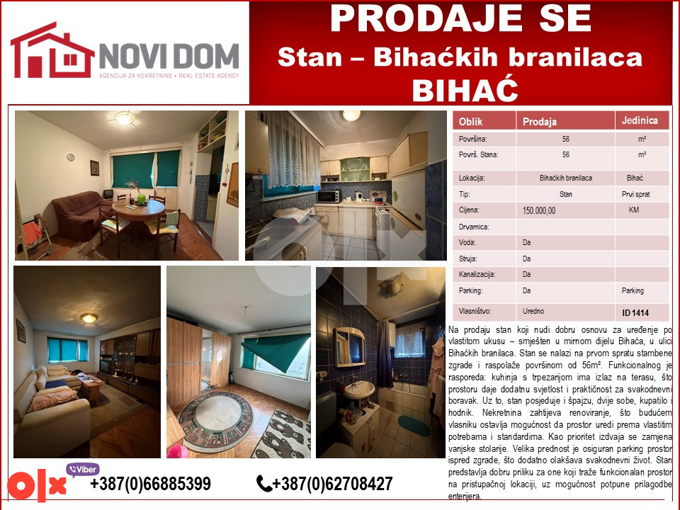 PRODAJE SE - Stan - Bihaćkih branilaca - BIHAĆ
