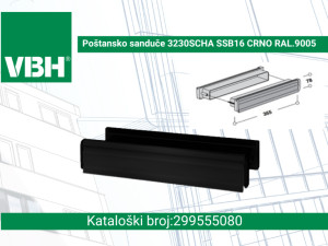 Poštansko sanduče  CRNO RAL.9005 DD-45-90 mm