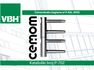 Četverokraka baglama Fi:14 RAL 8050